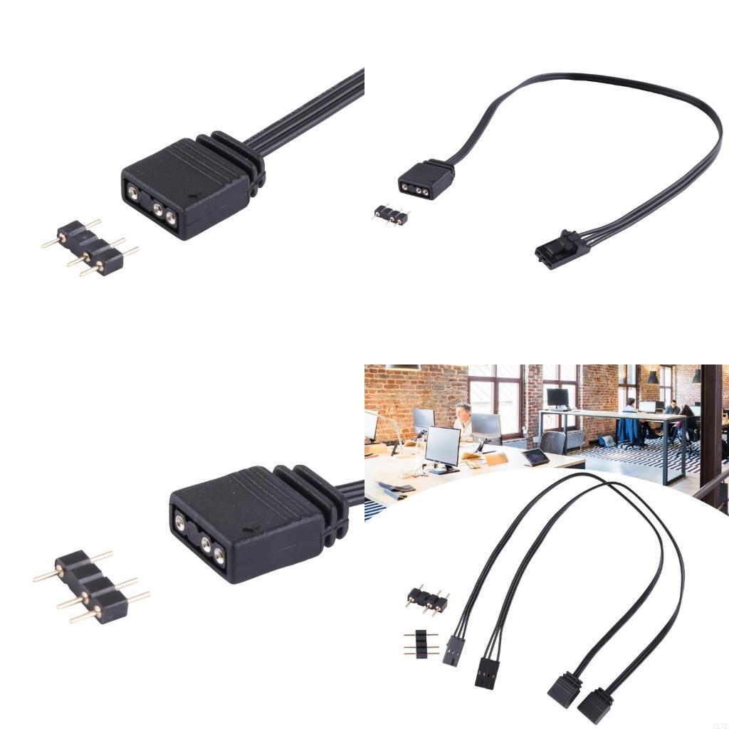 4X7E 2PCS Adapter Cable for Corsairs RGB to Standard ARGB 4Pin 3Pin Connector