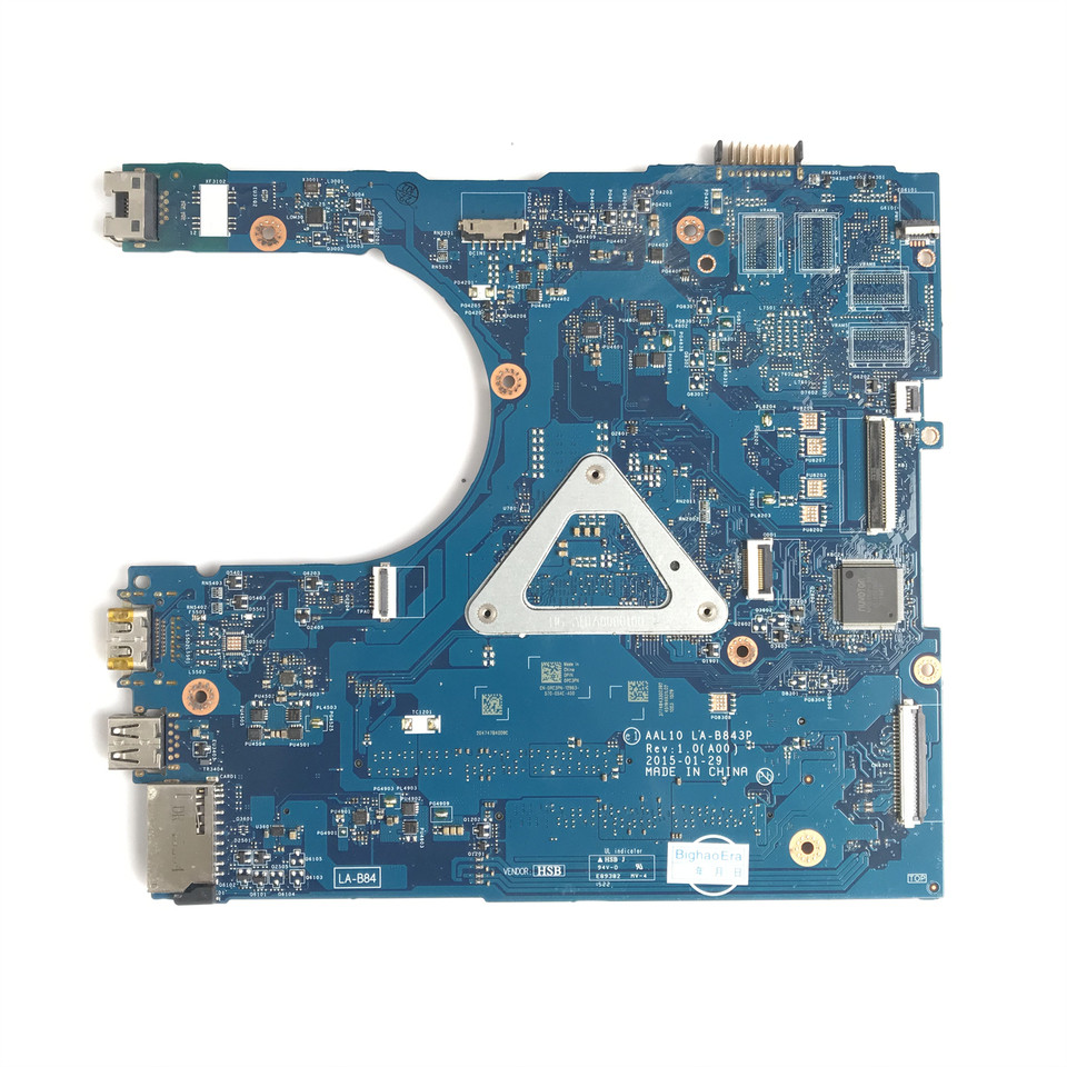 LAB843P For dell piron 5458 5558 5758 Laptop Motherboard With 3825U i34005 i35005 i54210 i55200 CPU 