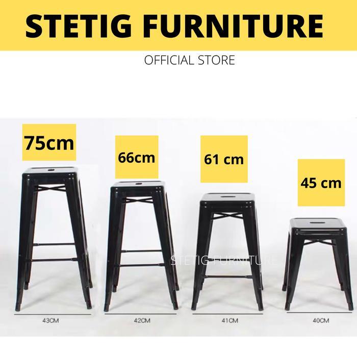 Kursi besi iron chair cafe Kursi cafe Outdoor - Putih, 61CM