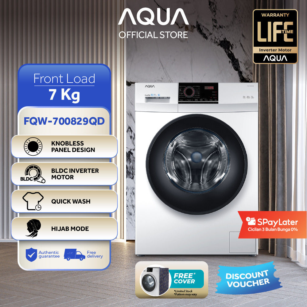 AQUA Elektronik Mesin Cuci Front Loading 7 kg FQW-700829QD