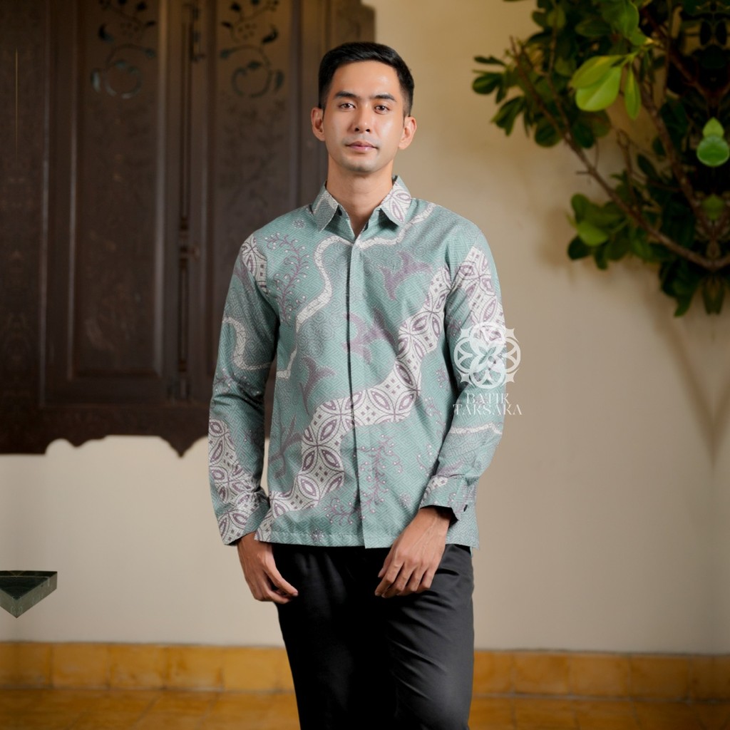 Batik Taksaka Motif Narayana Olive Kemeja Batik Lengan Panjang Batik Elegan