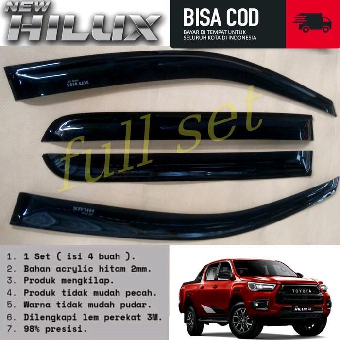PROMO  Talang Air Pintu Mobil Toyota All New Hilux Double Cabin 2019-2024 - Aksesoris Eksterior Mobi