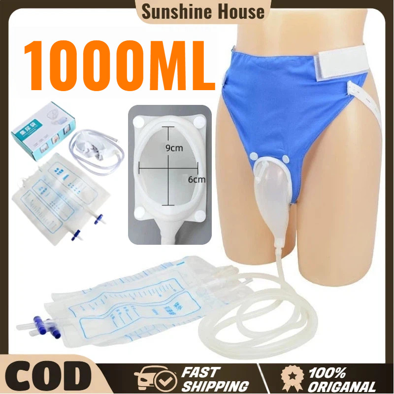 Set Urinal Bag 1000ML + Selang Kateter / Kantong Pengumpul Urin Silikon Eksternal Anti Bocor / Untuk