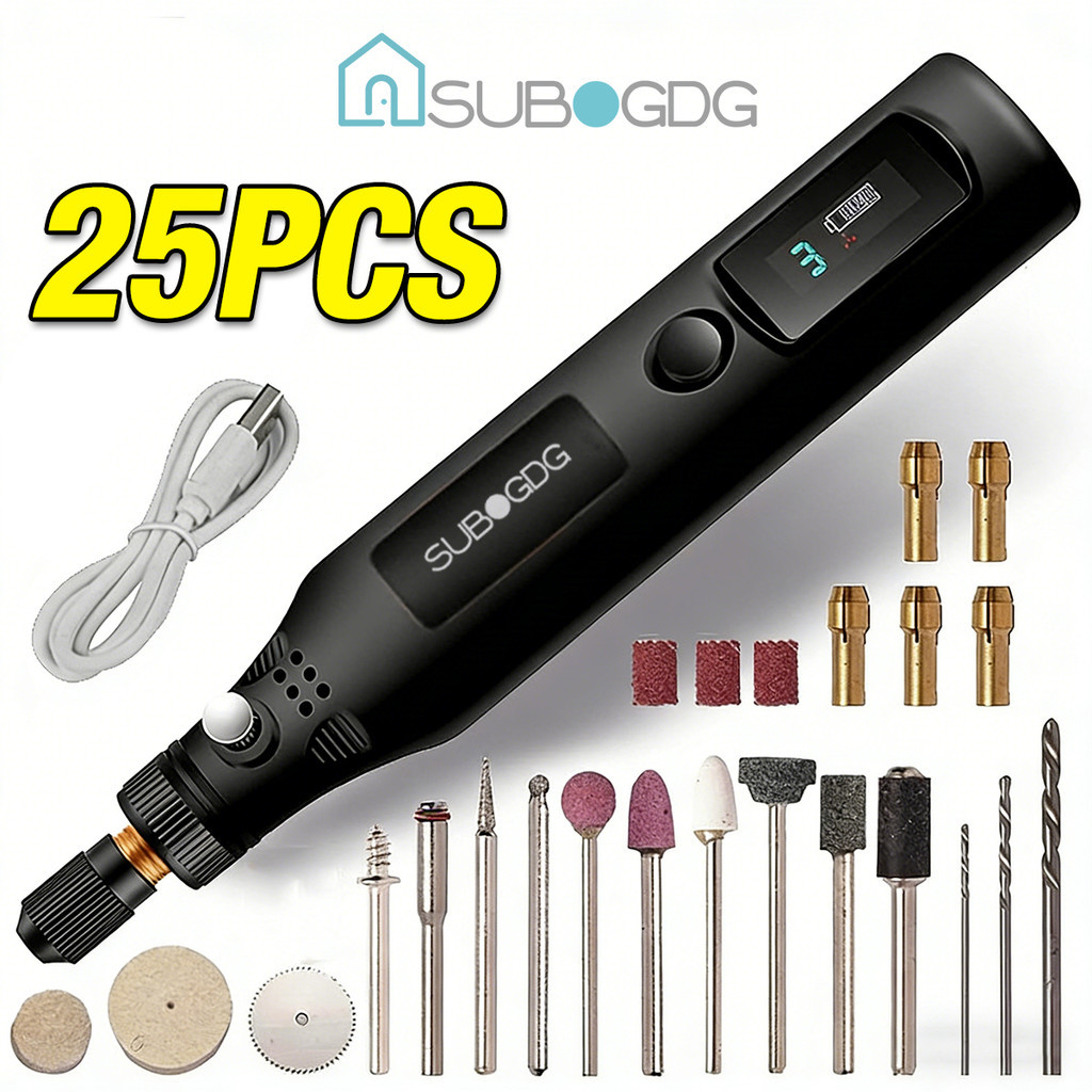 FAVORE SUBOGDG Bor Mini Grinder Set Penggiling Mini  Alat Rotary Mikro Pengukir Pena Penggiling List