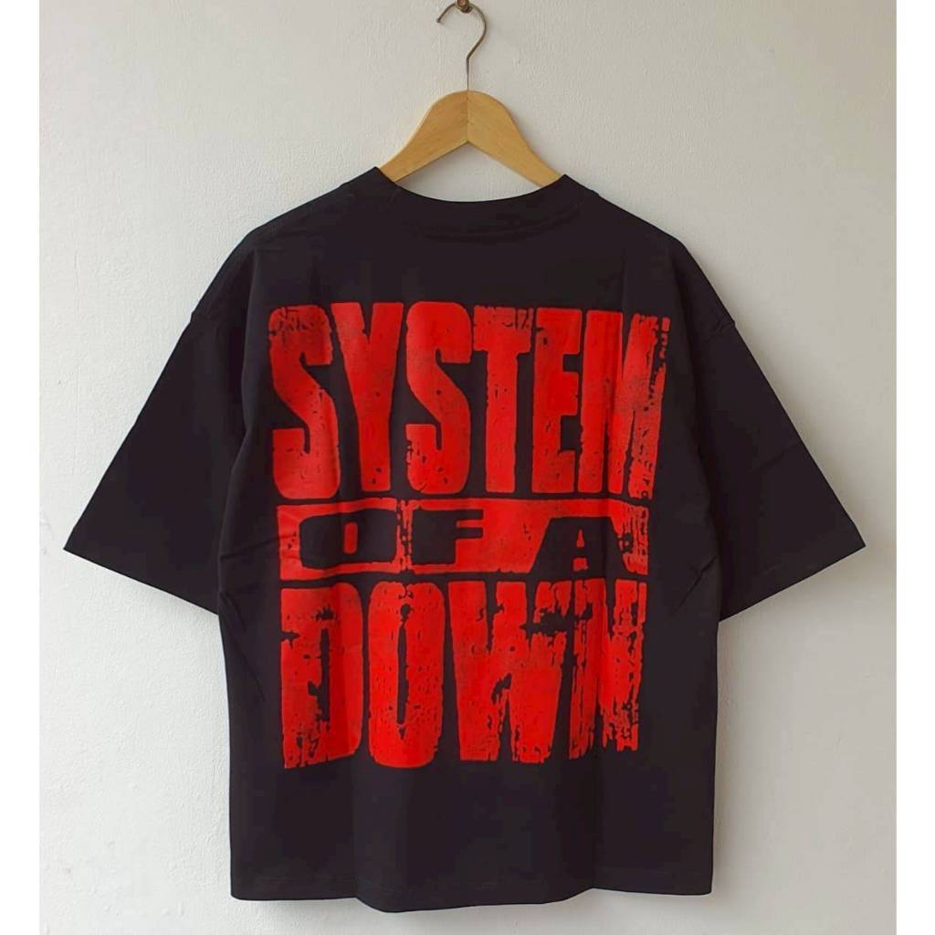 KAOS T-SHIRT OVERSIZE MUSIC SYSTEM OF A DOWN WORM BLACK ORIGINAL