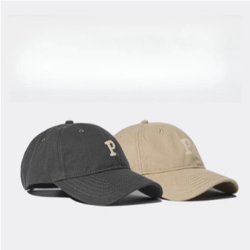 Topi Baseball Inisial Huruf P Unisex Bordir Simple