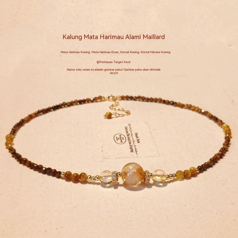 Crystal Citrine Golden Tiger Eye Necklace Tiger Eye