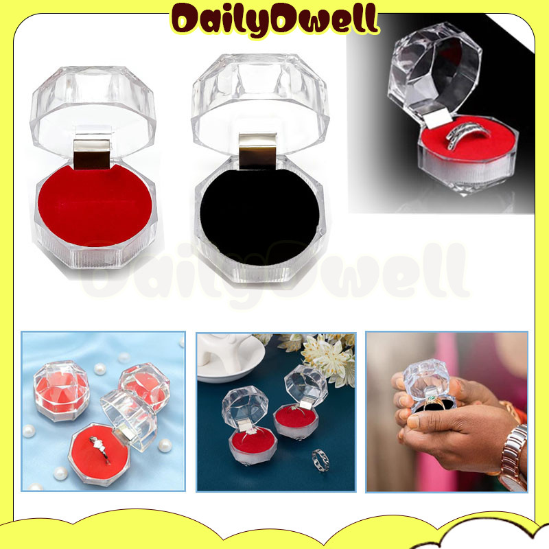 10pcs kotak perhiasan acrylic /kotak cincin akrilik bening/tempat kotak perhiasan acrylic wadah emas