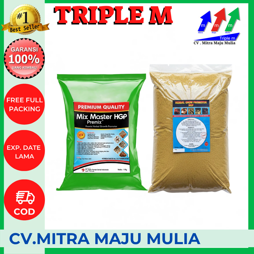 HERBAL GROW PROMOTOR HGP 1 KG  - Jamu Herbal Meningkatkan Pertumbuhan Ayam Unggas Bebek Sapi Kambing