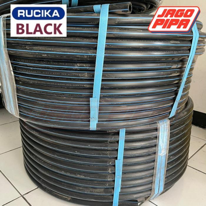 Promo Rucika HDPE Pipa 20 mm 1/2 Inch PN16 SDR 11 ROLL 50 Meter Black Pipa PE PDAM Terlaris