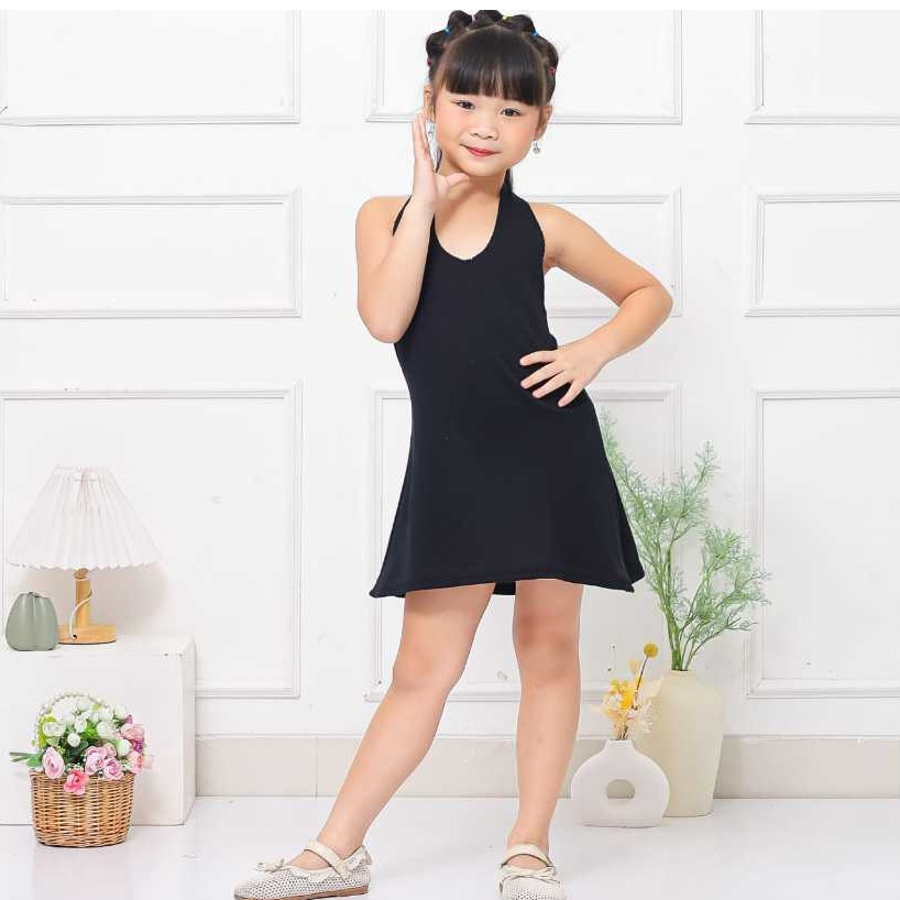 KIDS 21505# - Aurora Dress Anak Perempuan Halter Simple Elegan | Gaun Casual Lucu Stylish