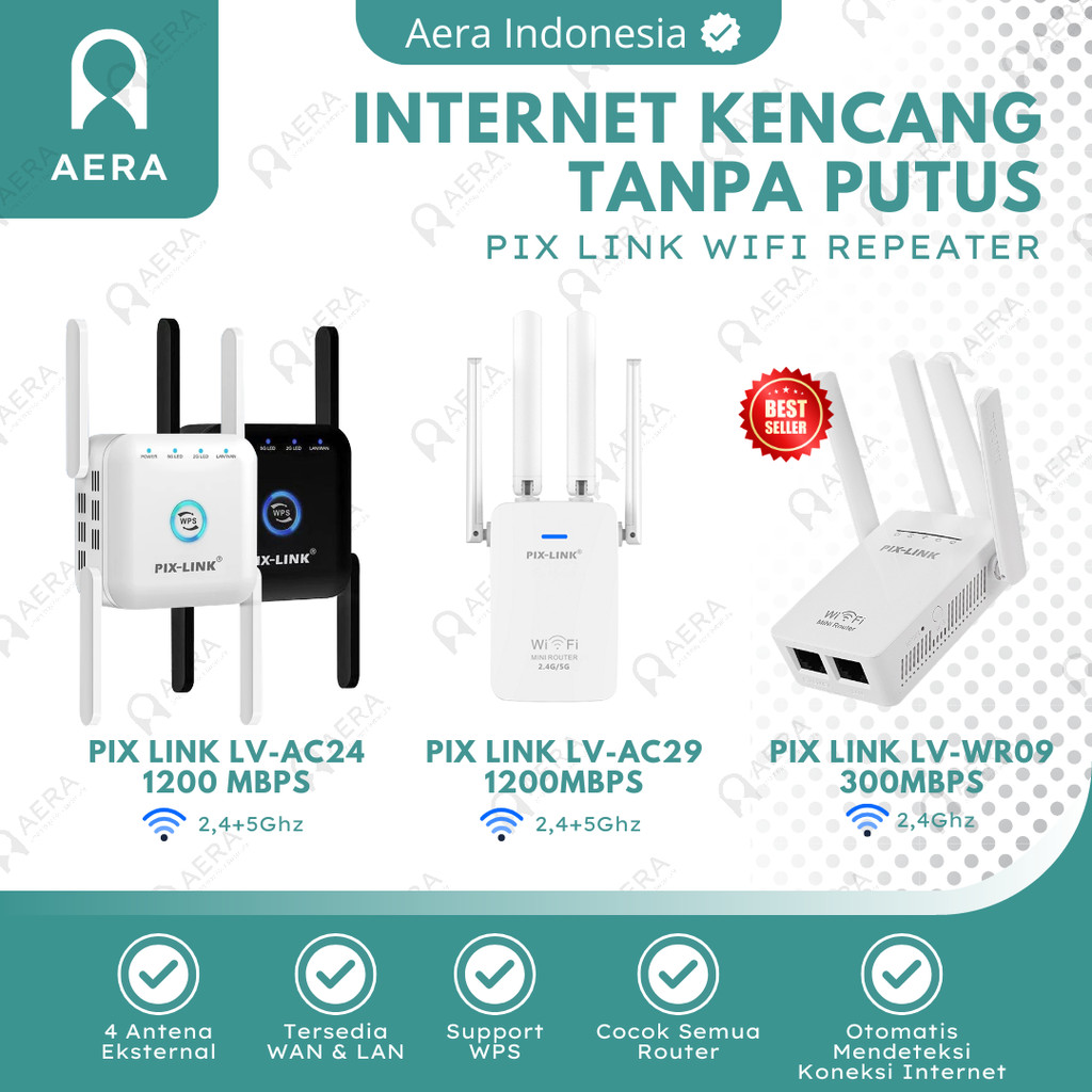 Pix Link Extender Wifi Pix Link LV-WR09  300 Mbps  | Pix Link LV-AC24 /  LV-AC29 Range Extender 1200