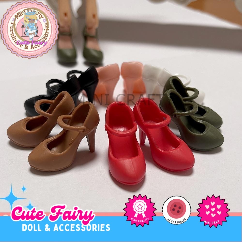 Sepatu High heels Strap Boneka Blythe Licca Momoko doll shoes BJD Doll 30cm Aksesoris Boneka DIY Dre