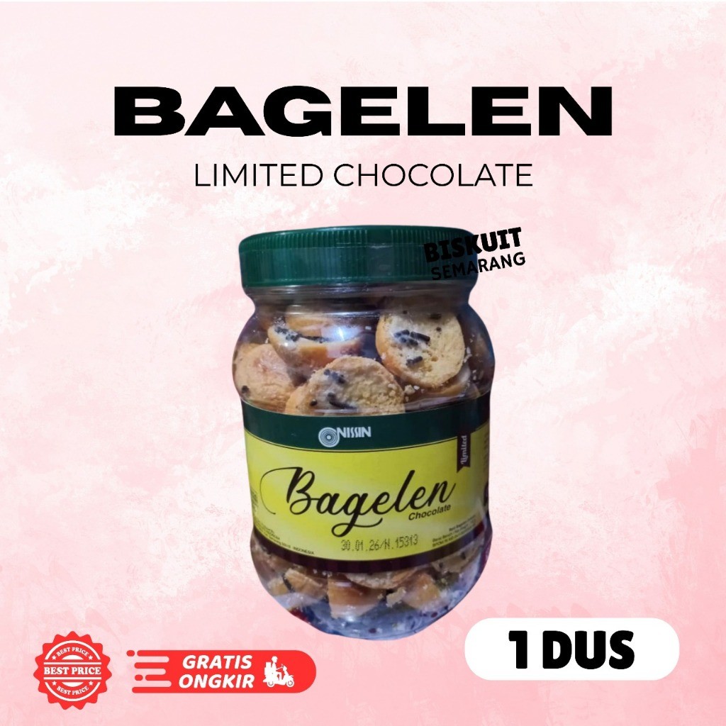 Nissin Bagelen Chocolate Limited 150 gr Bagelen Coklat 1 KARTON isi 6 Toples Mini Untuk Hadiah