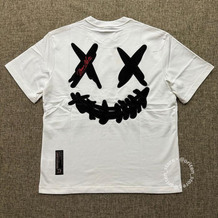 Ricky Is Clown Embroidery Snake Skin Tee White Original / RickyisClown