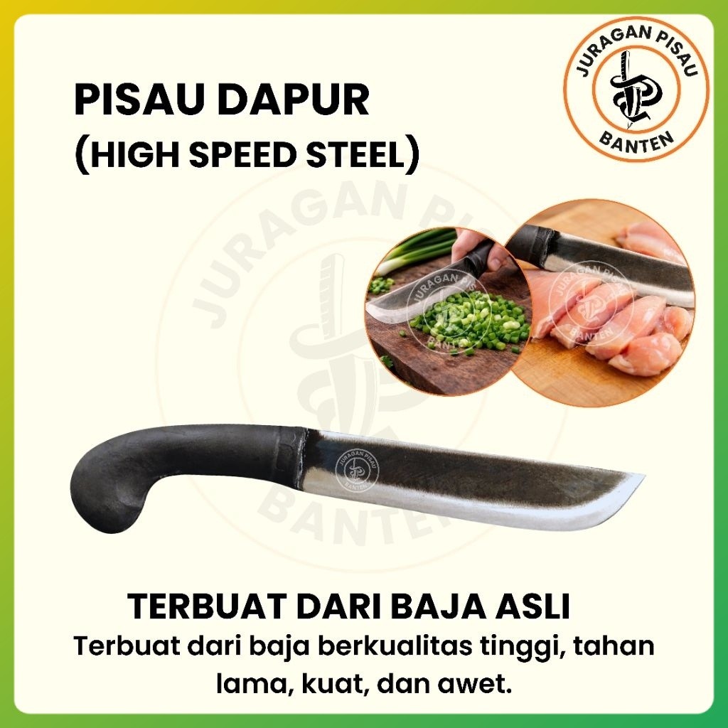 Pisau Dapur Besar Super Tajam Baja Asli - Cincang Daging Ikan Dan Berkebun