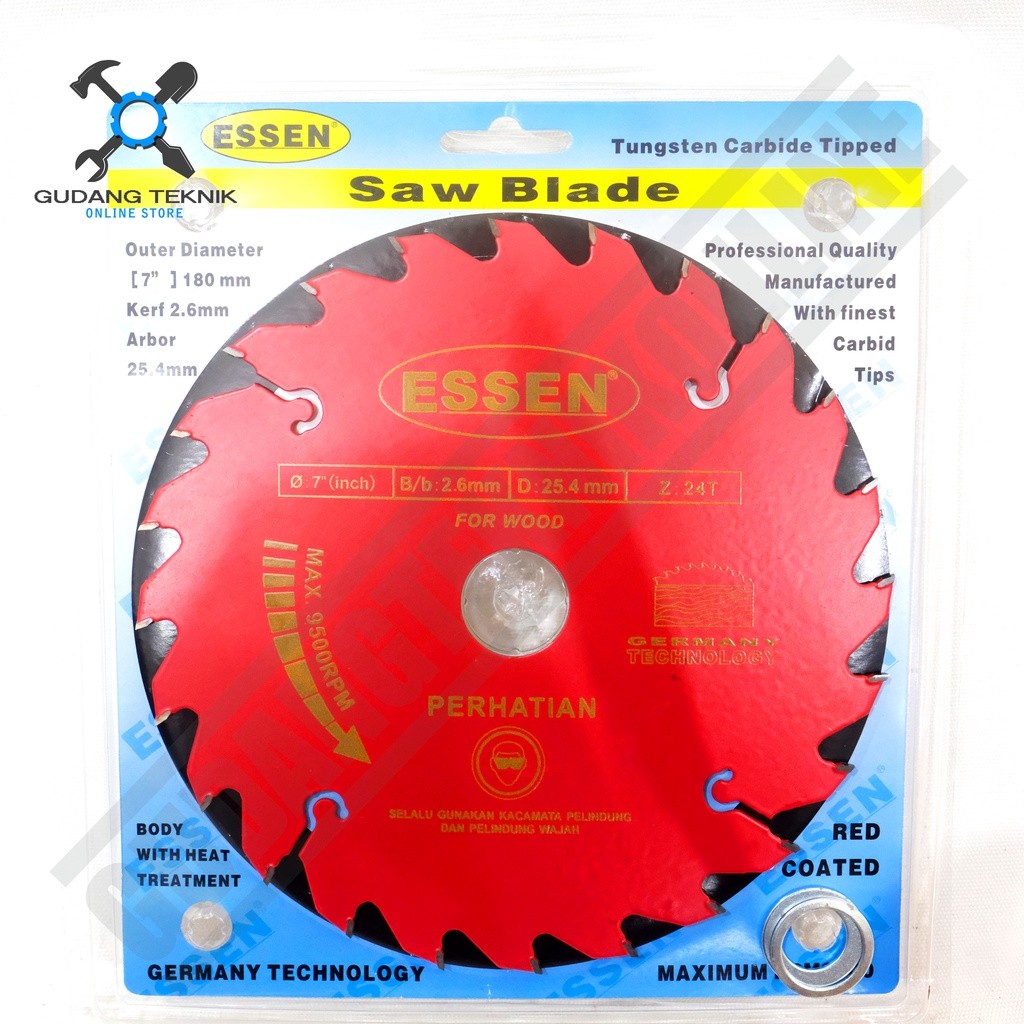 Mata Pisau KAYU Circular Saw ESSEN 7" 24T 40T - Mata Gergaji Circle 7 Inch 24T 40T - Circular Saw Bl