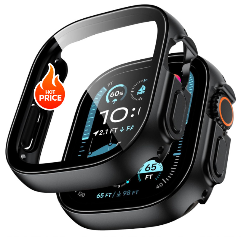 Tempered Glass+case For Apple Watch Ultra 2 49mm strap smartwatch PC Bumper+Screen Protector Cover A