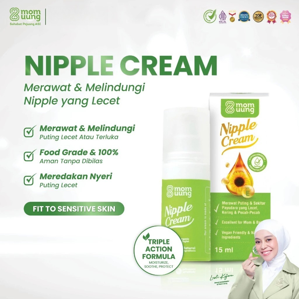 Mom Uung Nipple Cream Salep Krim Puting Luka Lecet Ibu Menyusui Aman Untuk Bayi Food Grade Natural I