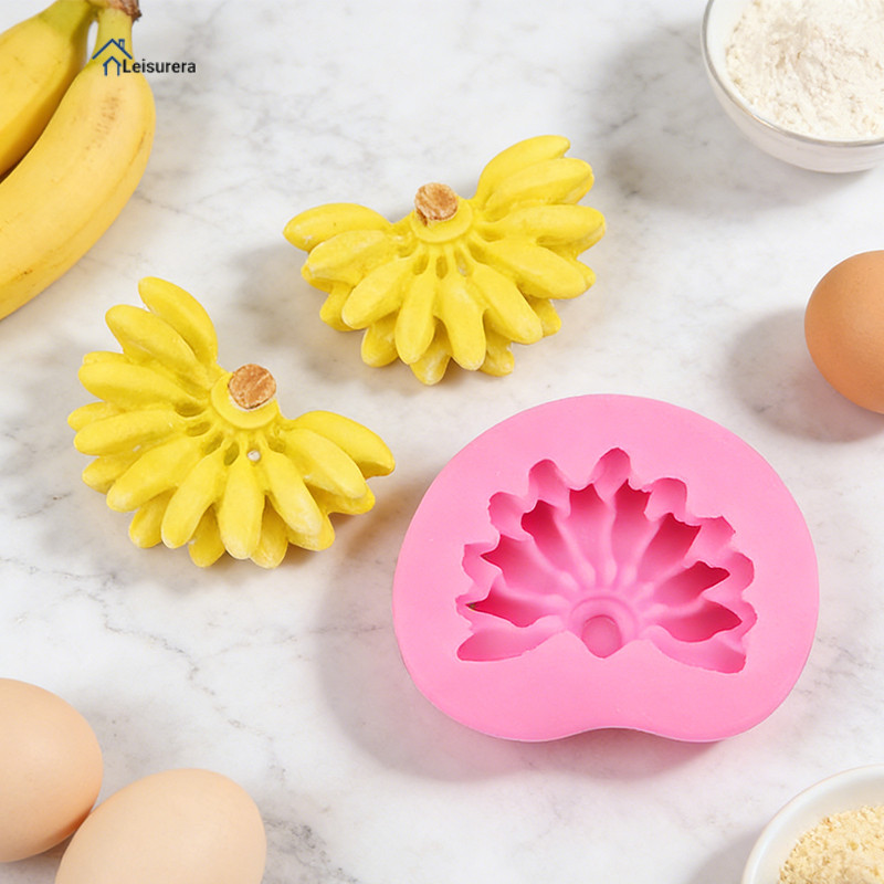 Cetakan silikon pisang 3d single (besar)/3D Banana Bunch Silicone Mold Food Grade Baking Tool  leisu