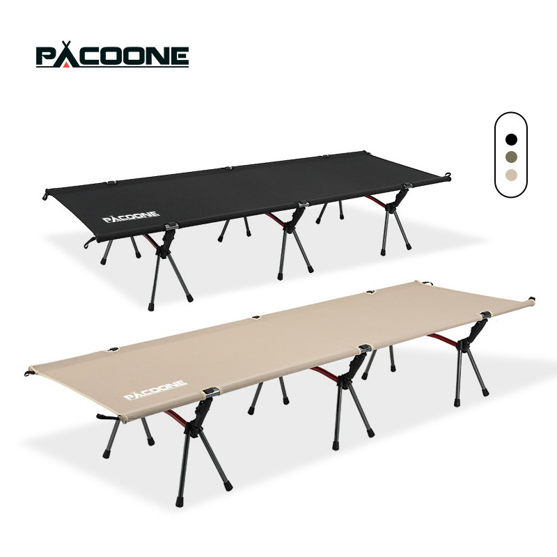 PACOONE Camping Cot  Folding Camping Bed Portable Outdoor Bed Comfortable Sleeping Cots for Adults &