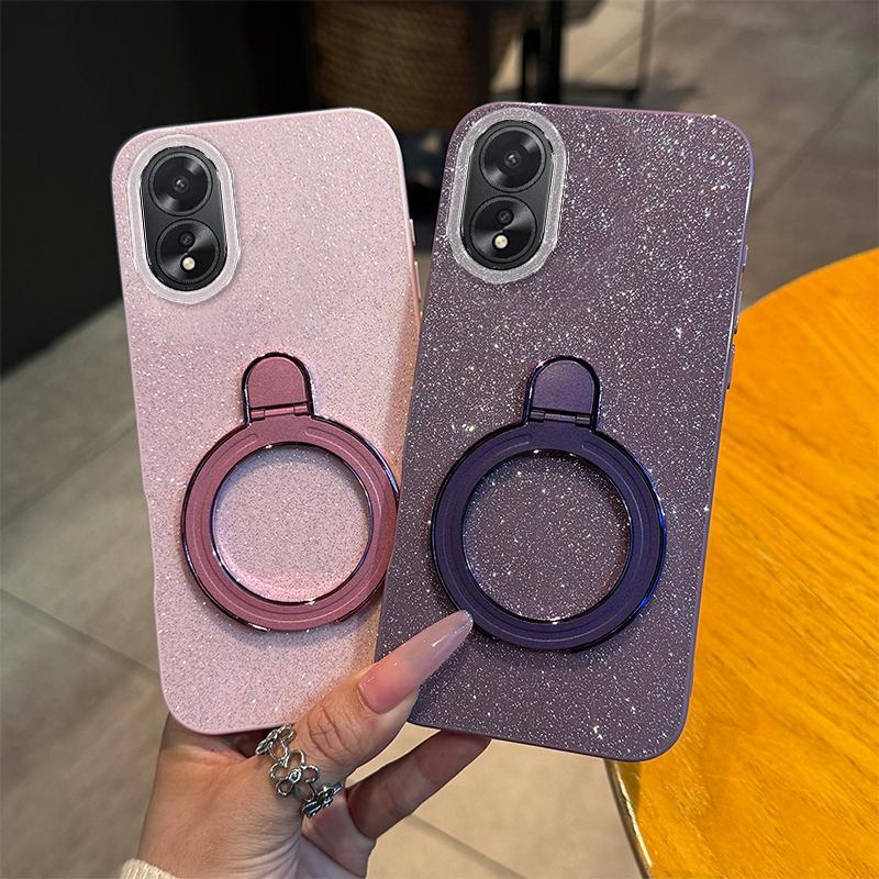 Soft Silikon Casing Hp Untuk OPPO A38 Case Untuk OPPOA38 CPH2579 Softcase Glitter Dengan Magnetik Br