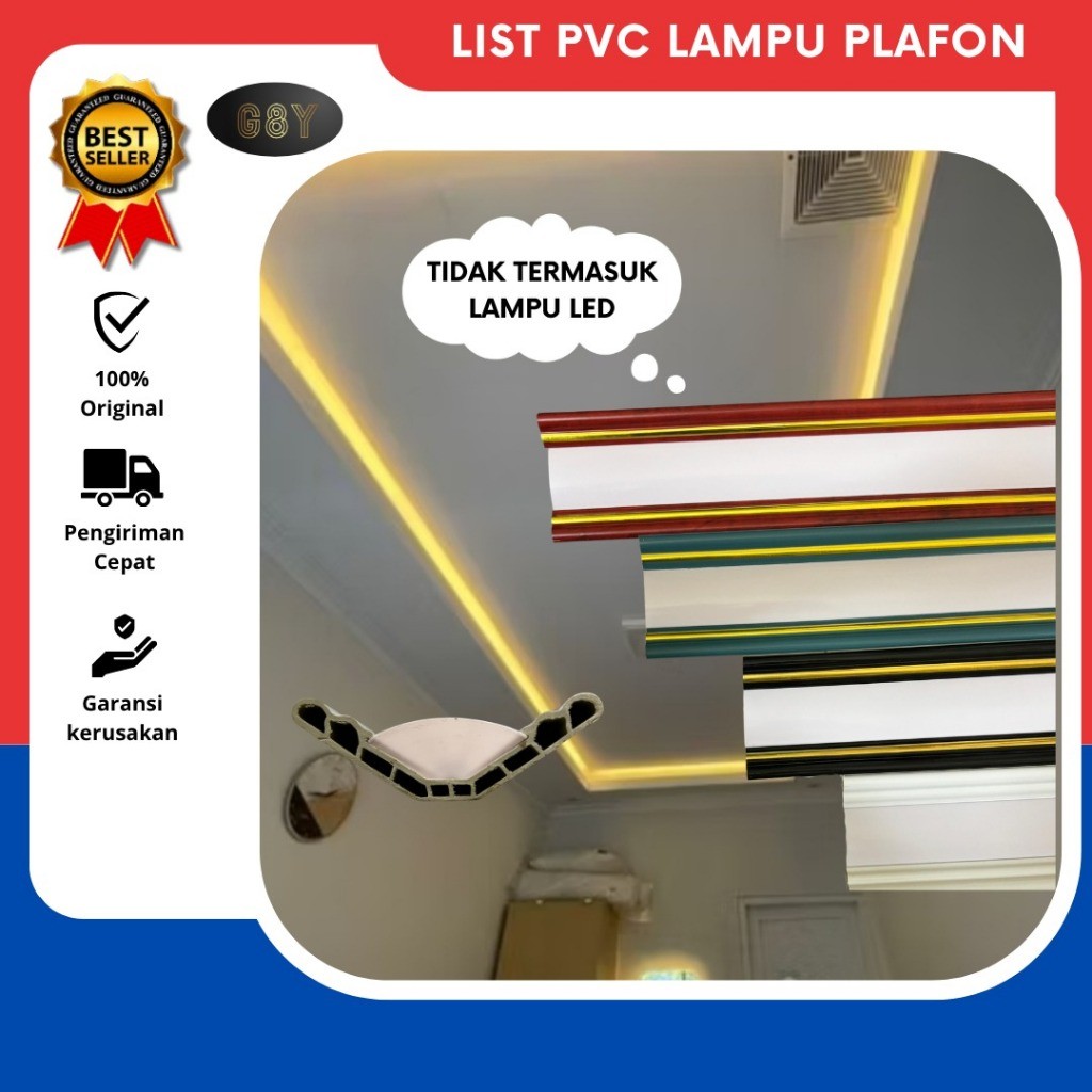 List Lampu Plafon PVC/ List Gold/ List Lampu LED Termurah