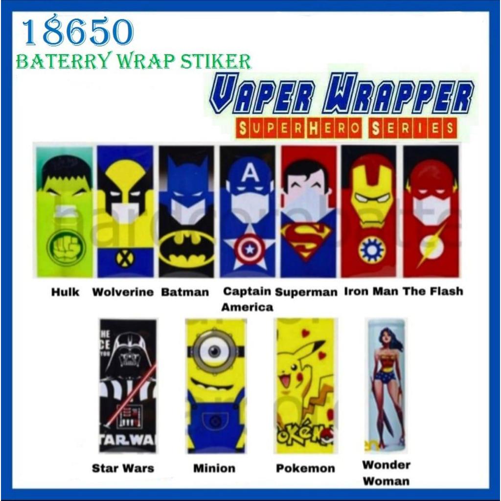 Wrap Baterai Karakter 18650 / Stiker Pelindung Baterai - Wrap Batre