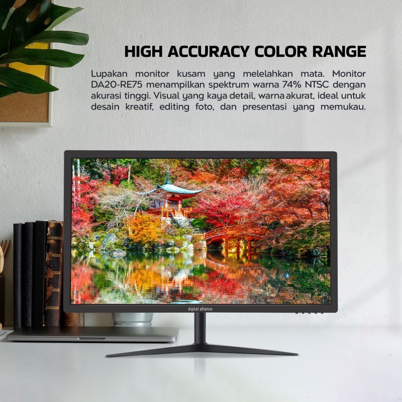 DIGITAL ALLIANCE MONITOR 19 - 22 INCH HD 900P 5MS 75HZ VGA HDMI BLACK DA19-BGS75T