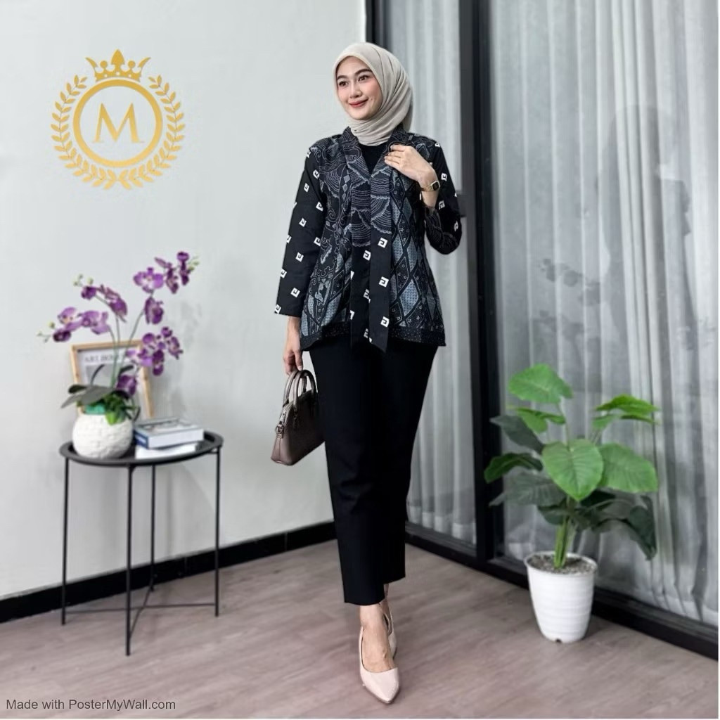 blus batik wanita modern / kebaya batik kantor M L XL XXL / baju batik wanita modern / blus batik wa
