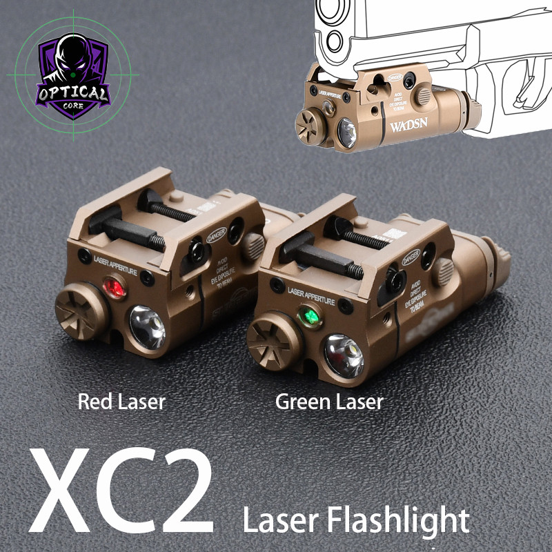 XC2 Metal Scout Flashlight Red Green laser+White Light Hanging Flashlight For Glock Rail Mount Tacti