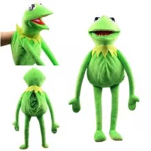 Kermit Frog Hand Puppet Doll Soolbag Green Plush Toy Big Abdominal Language Performance Props