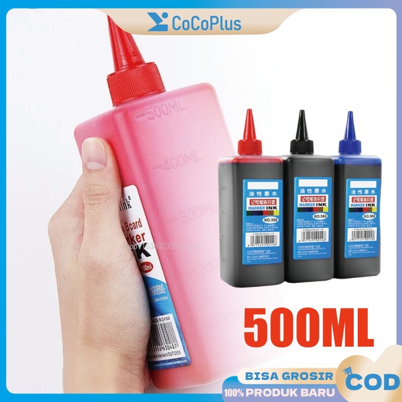 500ML Isi Tinta Spidol Permanen Warna Lengkap Untuk Refill Spidol Permanen Tinta Kantor Sekolah Proy