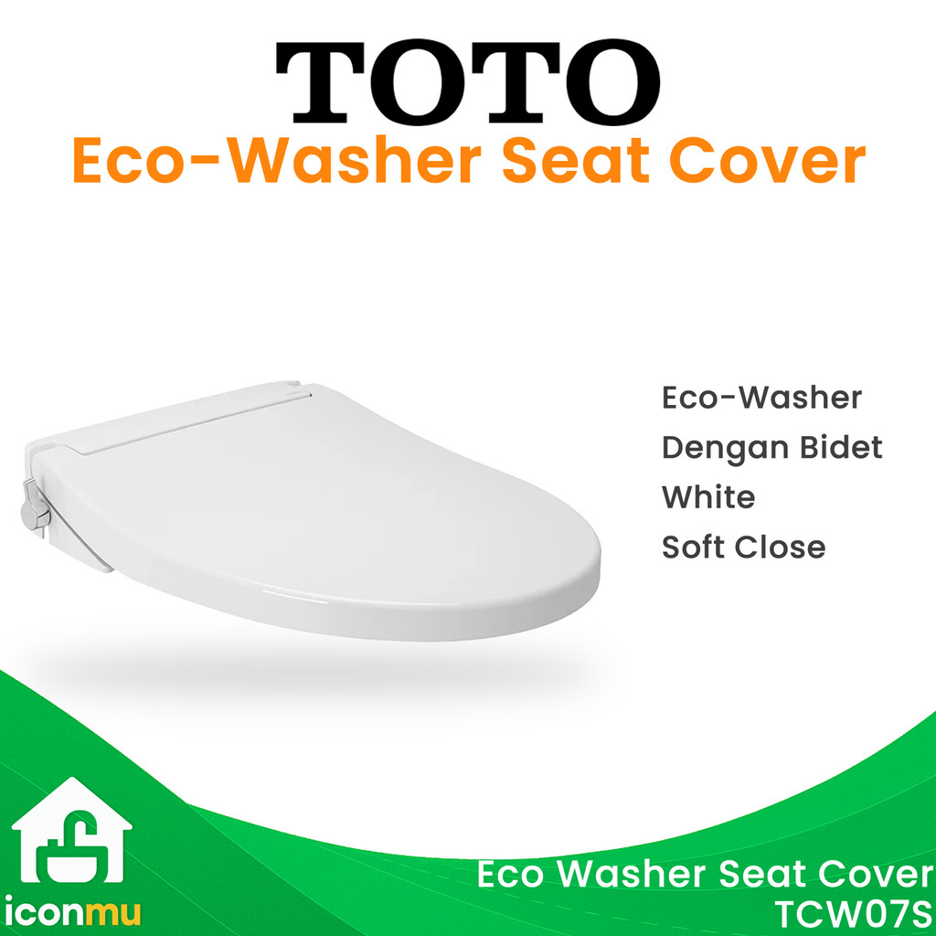 TOTO Eco-Washer Seat Cover TCW07S Tutup Kloset Bidet Semprotan Soft Close Sparepart Eco Washer
