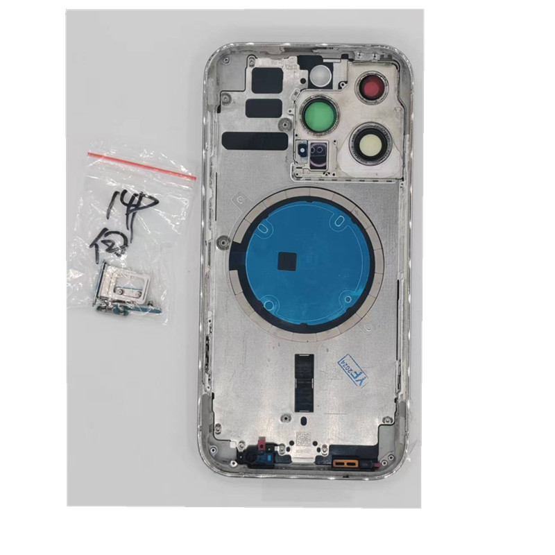 Boîtier 14Pro avec verre arrière, avec bouton et plateau sim, avec aimant et maille