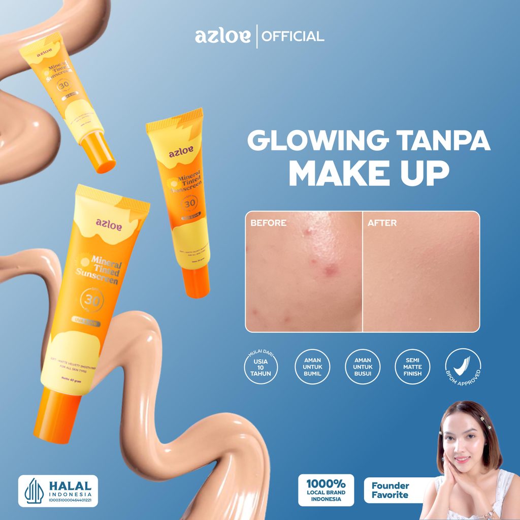 [NEW SIZE] AZLOE TINTED SUNSCREEN HYBRID KULIT BERMINYAK BERJERAWAT [AZLOE TELAH UJI SPF]