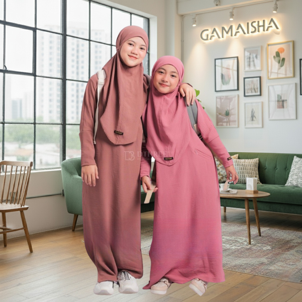 Abaya Anak Series Nespresso & Hitam Set Kids Syari Baju Gamis Anak Perempuan