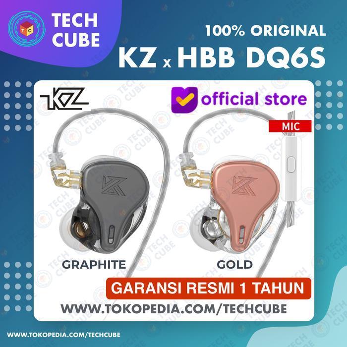 Matra Mart_ KZ x HBB DQ6S with Mic In Ear HiFi Driver Earphone Alt DQ6 ZES ZEX PRO - Gold