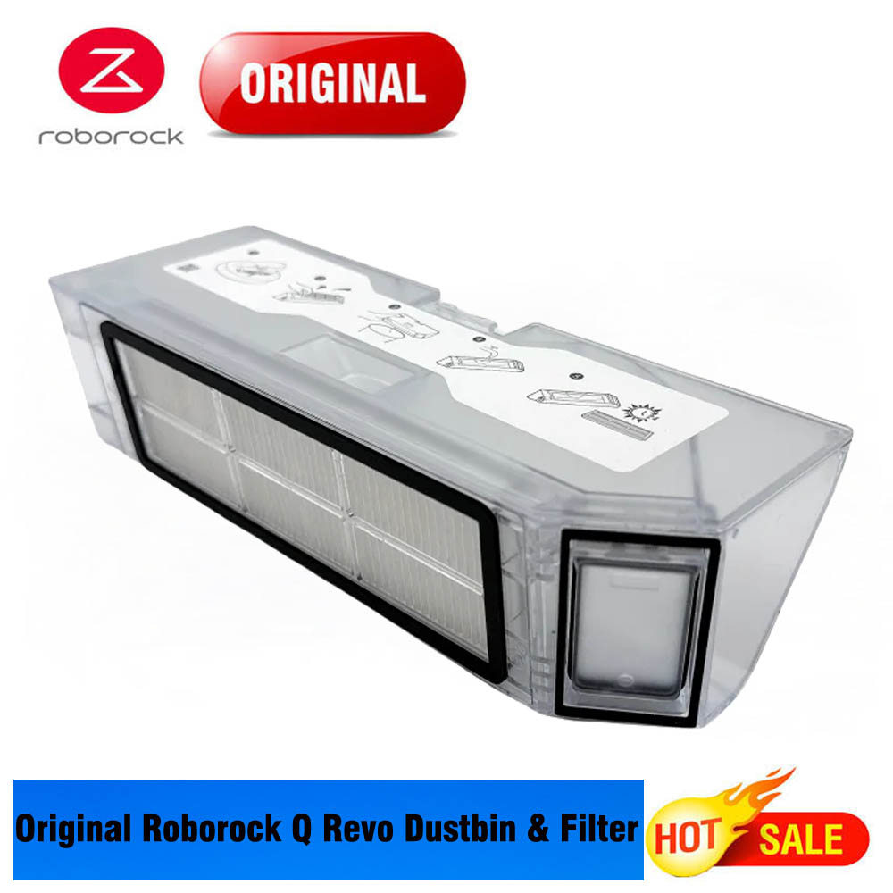 Original Roborock Q Revo Dustbin & Filter Roborock Q Revo Robot Vacuum Cleaner Accessories Dust Box 
