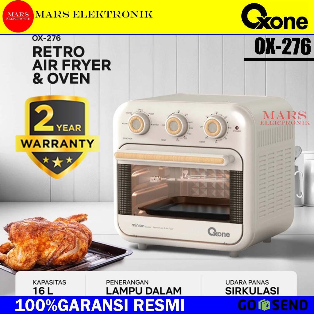 [ COD READY ] OXONE MINI OVEN & AIR FRYER MINION SERIES OX276 - RETRO MINI OVEN GARANSI RESMI - OVEN