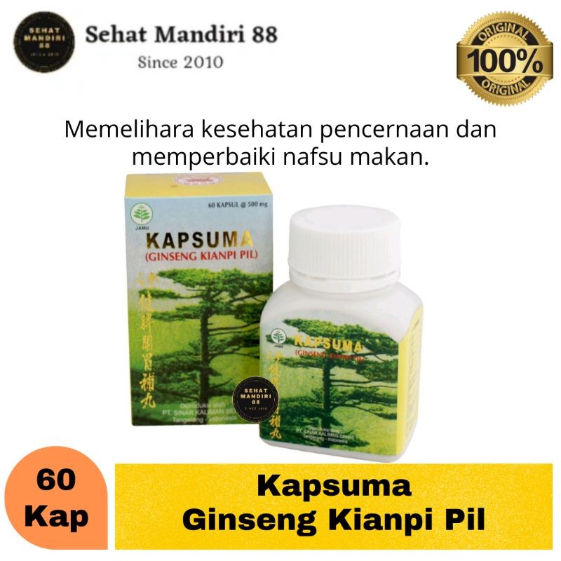 DISKON GINGSENG JANUARI Kapsuma Ginseng Kianpi Pill Isi 60 Kap Penggemuk Badan MURAH ORI