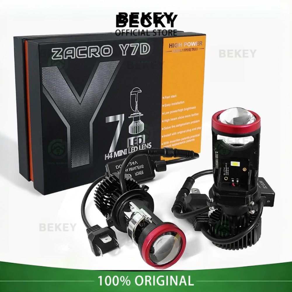 BECKY Projie Led Mobil Mini Projie Y7D H4 Mobil Super Terang Lampu Led Mobil Utama Kabut Headlamp La