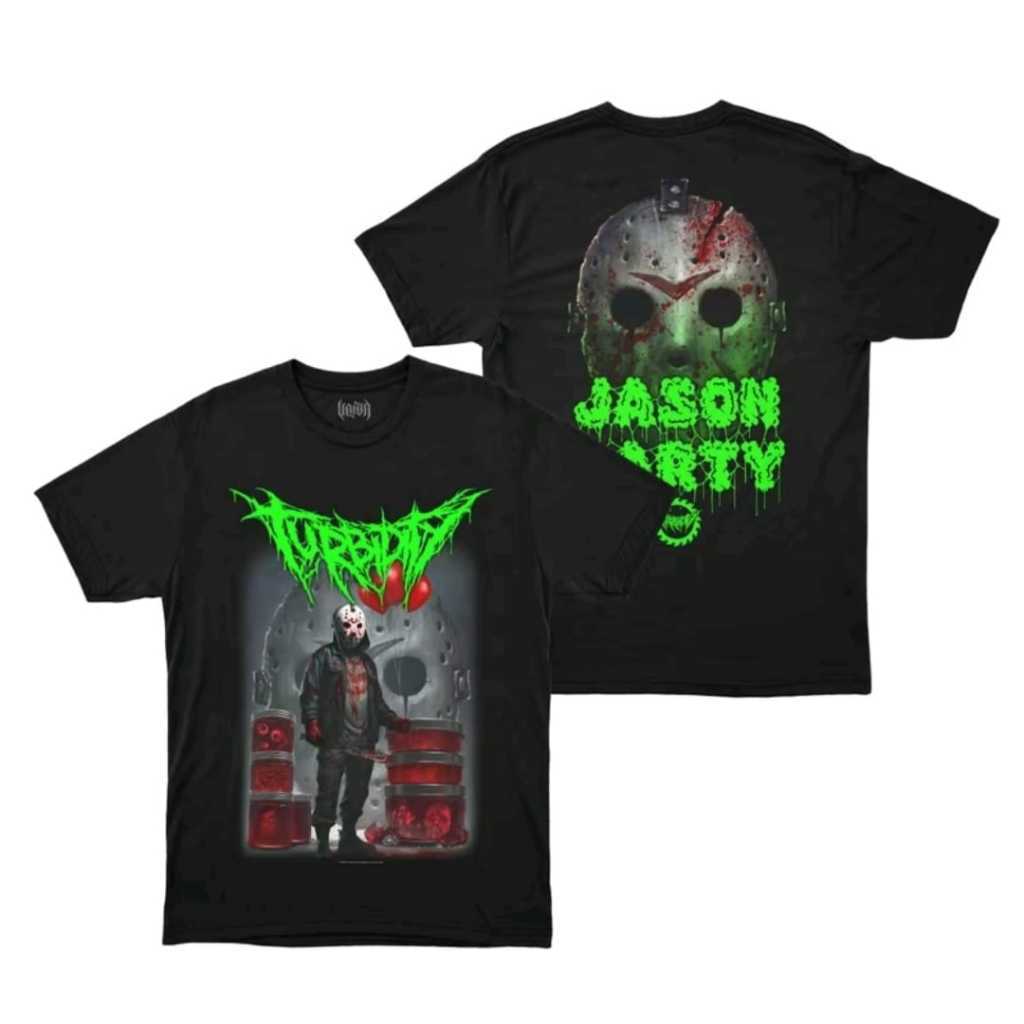 Kaos Baju Distro Turbidity Jason Party, Pria & Wanita Bahan Cotton Combed 24'S Tebal Adem Kain Katun