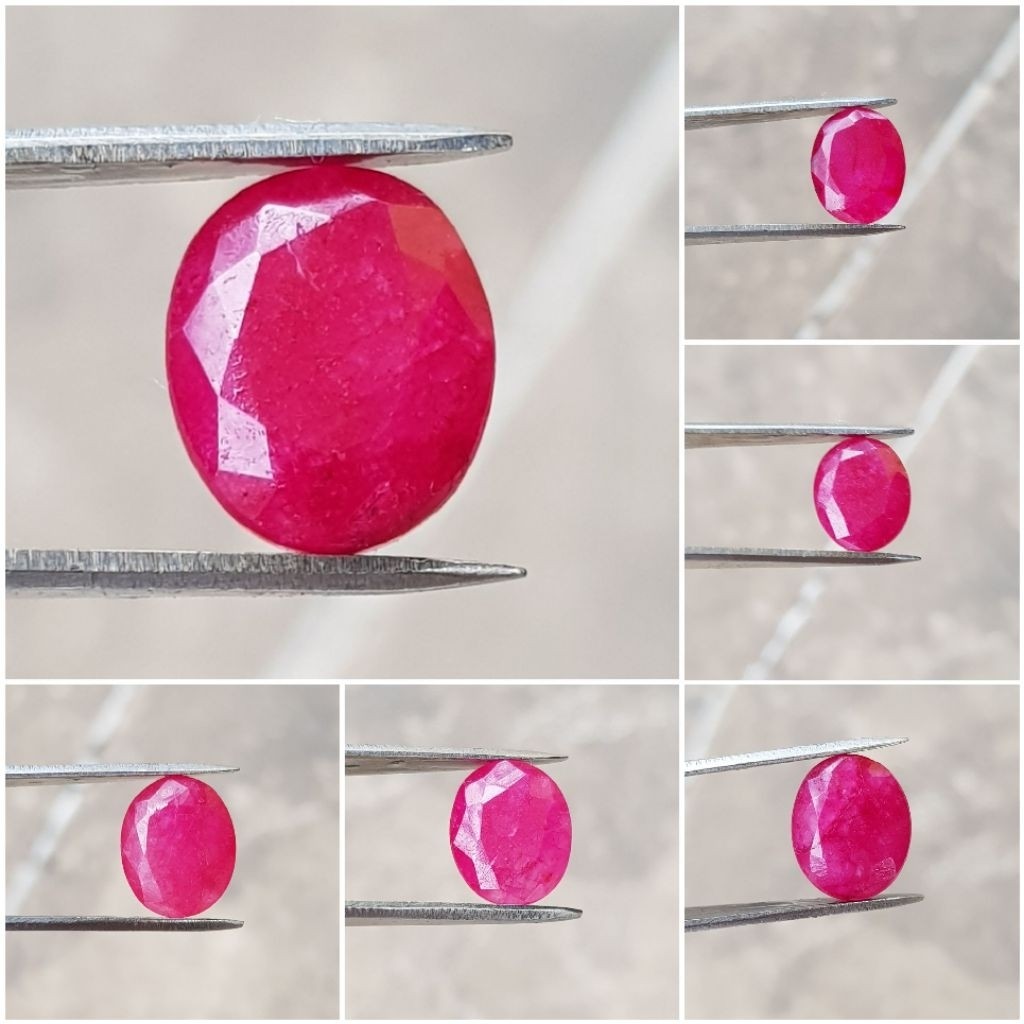 Natural "Ruby" Beryl Batu Permata Sertifikat