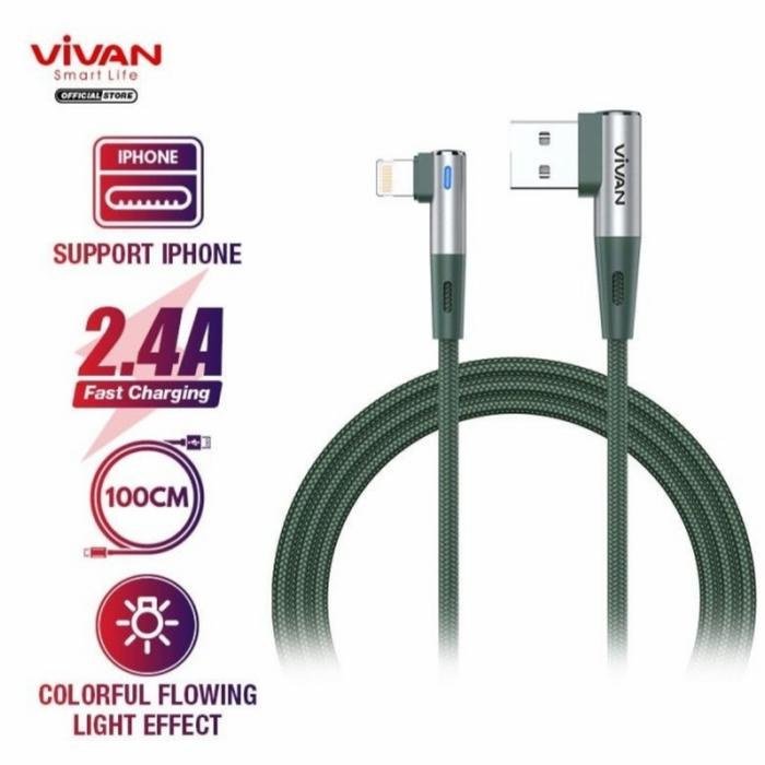 Gamer Kabel Gaming Cable Data Charger Vivan BWL100 Iphone lightning Murah Premium