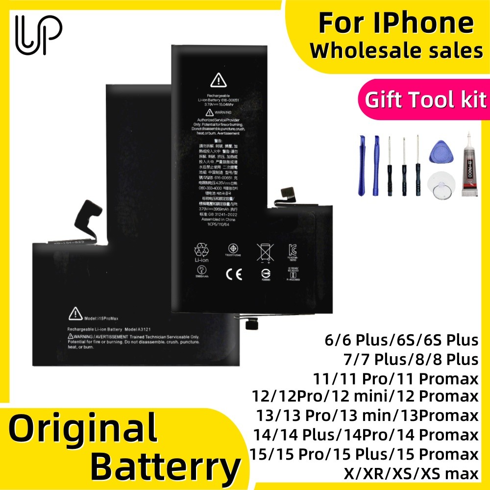 Cell Phone Battery Original Replacement Bateria For iPhone 6s 7Plus 8 11mini 12 13 14Plus 15 with To