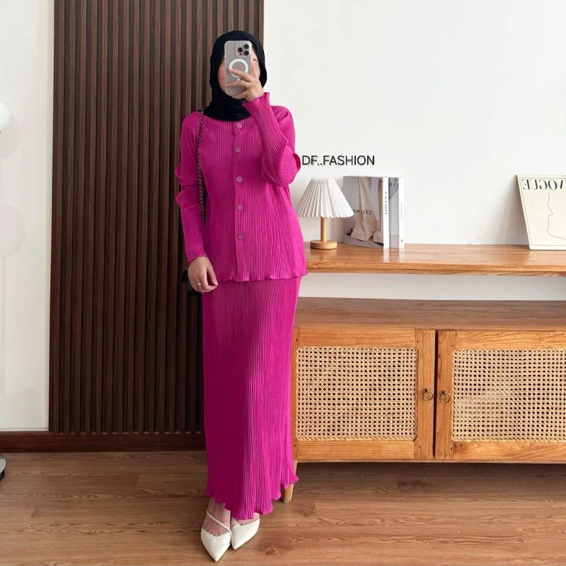 WIDHISTORE STELAN WAVY ROK ATASAN CARDIGAN / SET WAVY ROK CARDIGAN SET ROK PLISKET WAVY