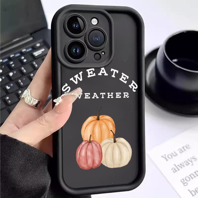 Soft Case For Iphone 17 Pro 15 Max 12 Mini 13 14 16 Silicon TPU Sederhana Bagus Labu Sapi Lens Prote