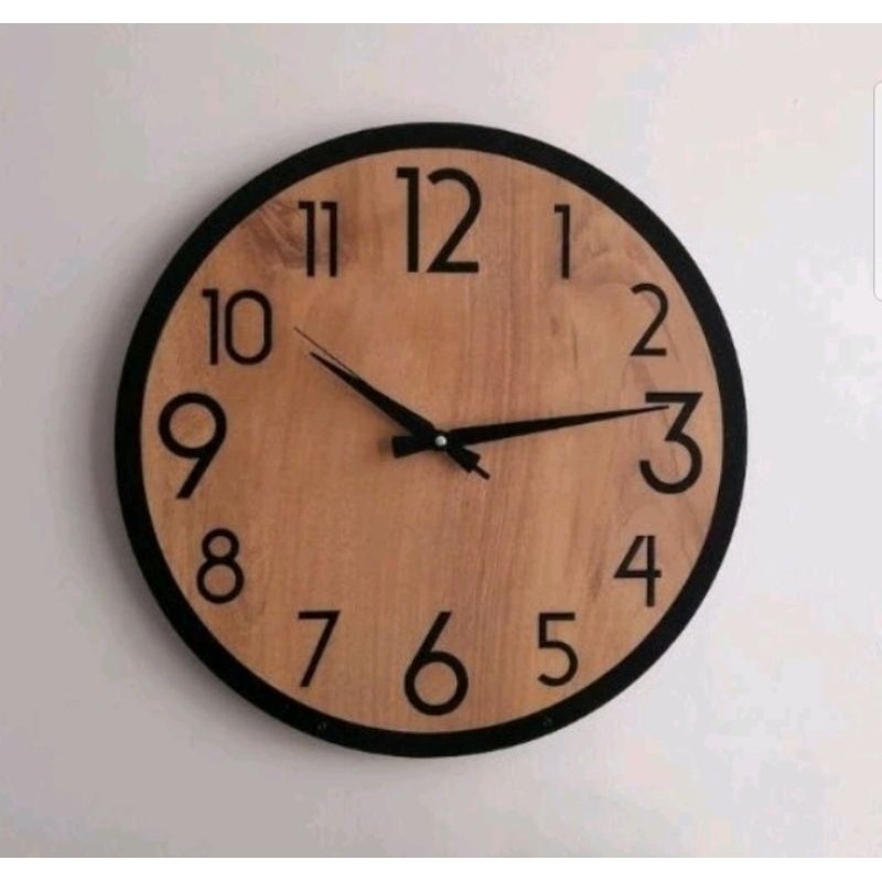 Jam dinding bulat / Jam dinding kayu / Jam dinding kayu jati