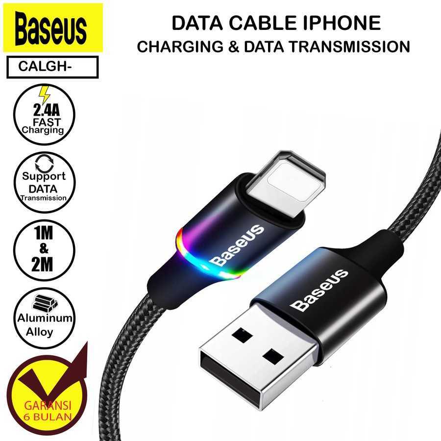 Baseus Kabel Data LED Fast Charging Lighting Iphone/Ipad